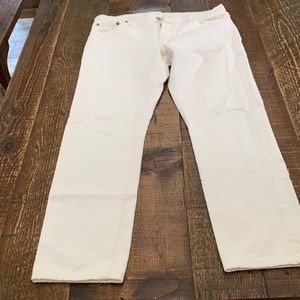 White Jean Cropped Levis Buttonfly jeans NWOT